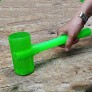 WXking Perfekter doppelseitiger Gummihammer Runde rutschfeste Metall-Kunststoff-Griff-Installationshammer für Fliesenboden-Bauwerkzeug-Metallgriff L Color : Plastic Handle M
