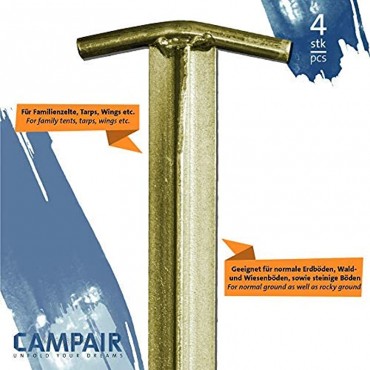 CampAir T-Profil Zelt-Heringe aus verzinktem Stahl in Sets 4-12 Stück