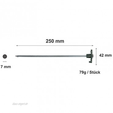 JUSTCAMP Stahlheringe Rocklin Zeltheringe Zeltnägel für Felsböden Stahl Verzinkt- 25 cm Bündel zu 12 24 48 96 St.