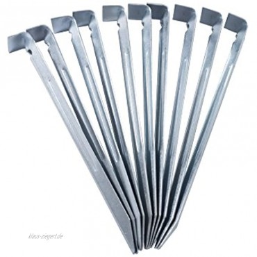 Outent® Stahl V-Profil-Hering 10er-Set breite Zeltheringe Erdnagel Sandhering aus verzinktem Eisen