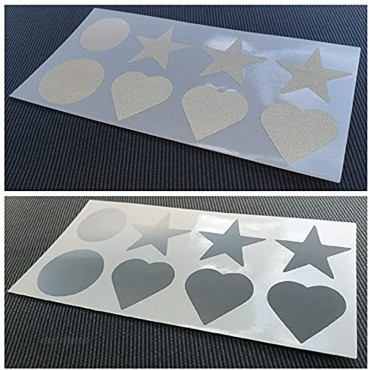 8 Aufkleber Repair Patch selbstklebend reflektierender Nylon Reparaturaufkleber Kreise Herzen Sterne