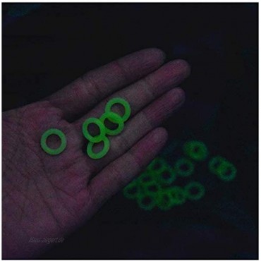 Yundxi 100 Stücke Silikon Camping Zelt Ring Fluoreszierende Leuchtende Ring Zeltheringe Zubehör