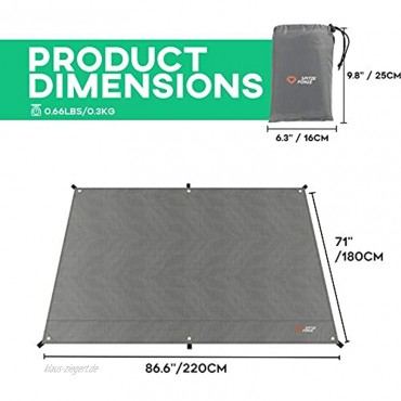 Tent Footprint SPITZE FORGE Ultralight Camping Tarp PU3000 Waterproof Multifunctional Lightweight Tent Floor Saver with Drawstring Carrying Bag for Ground Camping Hiking Backpacking Picnic Gray