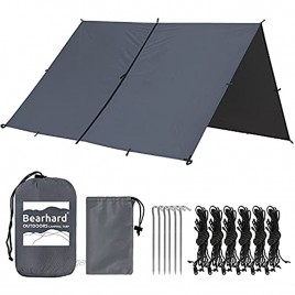 Bearhard Wasserdicht Camping Tarp Zeltplanen 3x3 3x3,6m Ultraleicht Multifunktionales UV Schutz Sonnensegel Zelt ideal für Camping Wandern Picknick Outdoor Aktivitäten