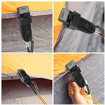 gotyou 6 Stück Tarp Clip Campingzelt Clips mit Karabinerhaken D-Form Plastischer Clamp Set Zelt ClipCamping Zelt Tarp Klammer zur Befestigung von Himmelsschirmen Zelten Befestigungsklammern