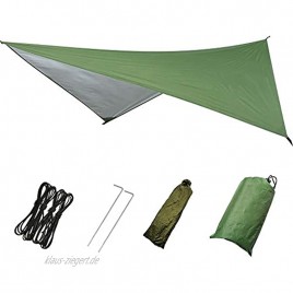Rosepoem Camping-Zeltplane 230x140 cm wasserdichte Hängemattenplane Regenfliege mit 4 Seilen leicht und tragbar für Camping