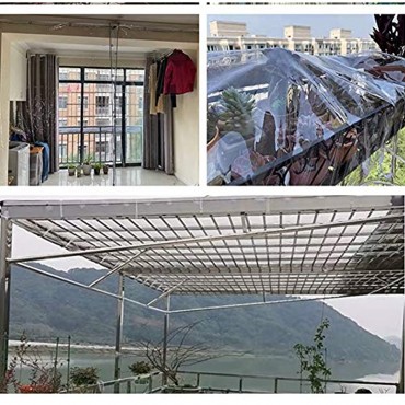 XIAOZHEN Zeltplanen Zelte Verdicken Transparent Wasserdichtes Tuch Balkon Regen Schild Haushalt PVC Tent Garten Color : Clear Size : 2m*2.5m