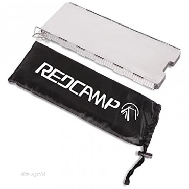 REDCAMP Faltbare Windschutzscheibe für den Außenbereich 8 9 10 12 Platten Aluminium Campingherd Windschutz mit Tragetasche Leichter Butanbrenner Windschutz