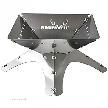 Winnerwell Flatfold Feuerstelle Medium | Portable Edelstahl Feuer Pan