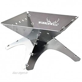 Winnerwell Flatfold Feuerstelle Medium | Portable Edelstahl Feuer Pan