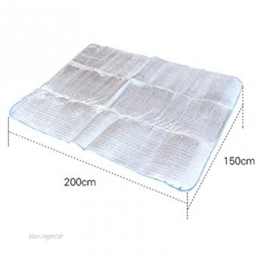 Ruiting Aluminium Foil Isomatte 200 * 150cm wasserdichte Picknick-Matte Folie Schaumstoffpolster Doppelseitige Folie Schlafenauflage