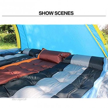 liqun Selbstaufblasbare Matratze mit Luftkissen tragbare Einzel-Camping-Matte Luftmatratze leichte Reiseschlafmatte rot