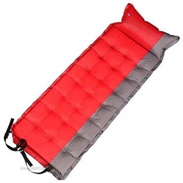 liqun Selbstaufblasbare Matratze mit Luftkissen tragbare Einzel-Camping-Matte Luftmatratze leichte Reiseschlafmatte rot