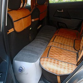 N A Auto Luftmatratze Auto Rücksitz Freiraum Kissen Auto Reise Camping Matte 130 × 28 × 42CM Blaugrau