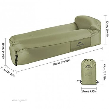 Naturehike Air Lounger Wasserdichtes Luft Sofa mit Portable Paket Lazy Lounger Aufblasbares Sofa Air Bett für Reisen Camping Pool und Beach PartiesAvocadogrün