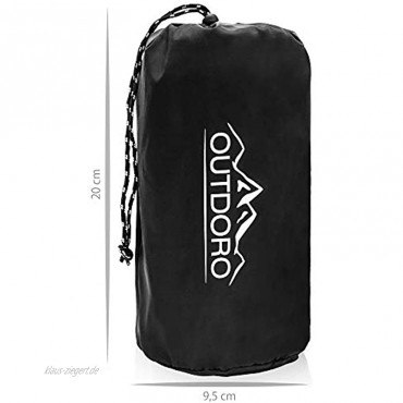Outdoro aufblasbare Luftmatratze Ultra-leicht kleines Packmaß & faltbar ideal für Camping & Outdoor Isomatte