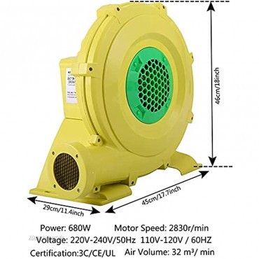 BIWABrave 680w Luftgebläse Gebläse Luftpumpe Ventilator Windmaschine Lüfter Elektrisch Windmaschine Mit Langem Netzkabel für Aufblasbare Spielzeuge