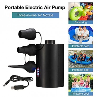 Kidnefn Elektrische Outdoor-Luftpumpe 4500 mAh Tragbare elektrische Luftpumpe Quick Inflator und Deflator mit 3 Luftdüsen USB-Luftmatratzenpumpe