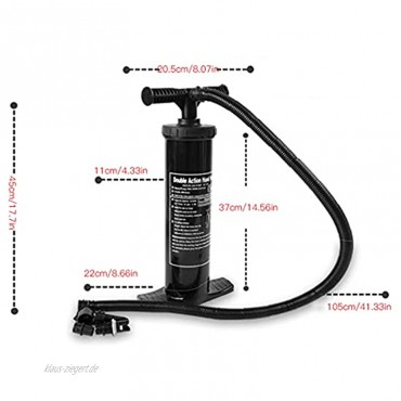 Alomejor Handluftpumpe mit 3 Verschiedenen Düsen Double Action Pumpe für Luftmatratzen Superleichte Kunststoff-Zylinderziehluftpumpe für Gummi-Schlauchboote