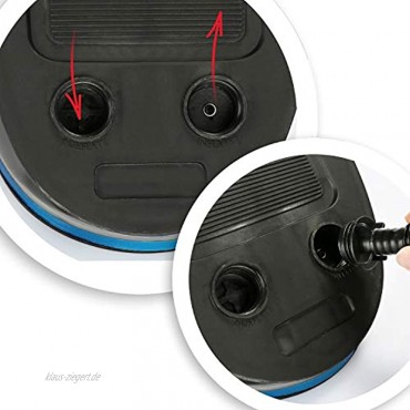 com-four® Fußluftpumpe mit 2 Luft-Düsen Luftpumpe mit 5 Liter Volumen zum Aufblasen und Absaugen von Matratzen und Aufblasobjekten
