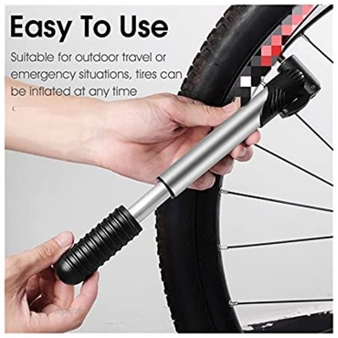FHYTGBS 1 Stück Tragbare Fahrradpumpe Handpumpe Radpumpe Reifen Inflator Ventil Fahrradpumpe Color : Black Silver