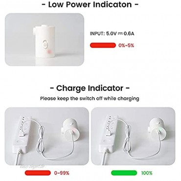 Luftpumpe Für Aufblasbare Tragbare Luftpumpe Multifunktions USB Wiederaufladbare Sleeping Pad Aufblasen Deflatpumpe Weiß