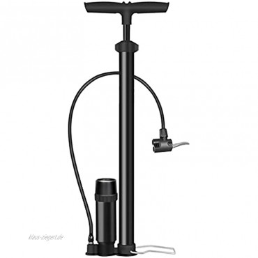 Praktisch Bodenpumpen Haushalt Multifunktionale Bodenpumpe Fahrradpumpe mit Zeigerbarometer geeignet für Presta Schrader-Ventil Motorrad-Basketball-Luftpumpe Farbe: Schwarz Größe: 17 * 3,8 * 60c