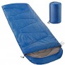 aqua-textil Deckenschlafsack XXL 220 x 85 cm blau Polyester Outdoor Schlafsack mit Kapuze Reisedecke Reißverschluss