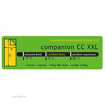 LOWLAND OUTDOOR® Companion CC Extra Breit Daunen Deckenschlafsack Blau 220x100 cm