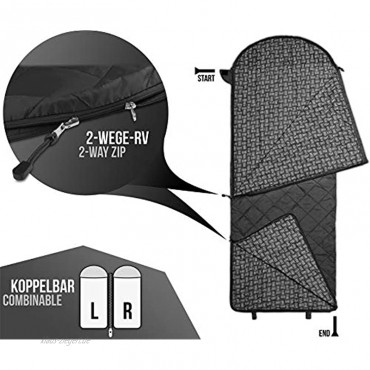 normani Mini Schlafsack Tinbo SUPER KOMPAKT! Wasserdichtes Obermaterial mit Steppmuster 3D Mikrofaser Microtech Füllung mit Daunen 240 T R S Nylon