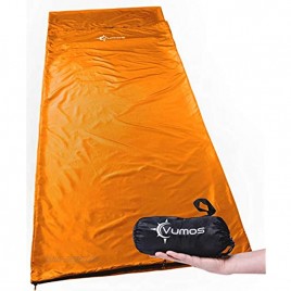 Vumos Schlafsack-Einsatz und Camping-Decke Verwendung als Leichter Schlafsack auf Reisen hat Reißverschluss über die gesamte Länge