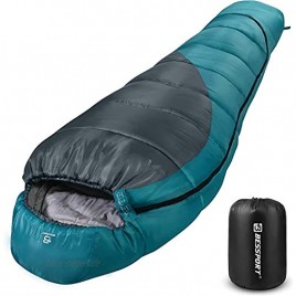 Bessport Camping Schlafsack Outdoor Mumienschlafsack für Camping und Bergsteigen mit Ultraleichter und Ultrakompakter 100% Sprüh Gebundene Baumwolle 250g m² Füllung