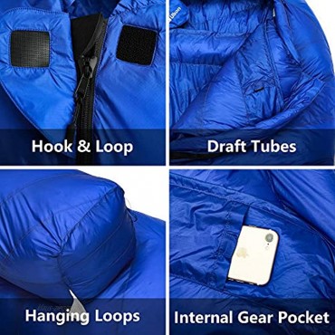 Ubon Leicht Daunenschlafsack Outdoor Camping Mumienschlafsack für Erwachsene Winterschlafsack Warm Wasserdicht Deckenschlafsack