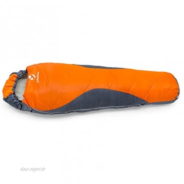 Yukatana Cabrilho Schlafsack Mumienschlafsack Camping-Schlafsack Sleeping Bag Outdoor Jugendliche Kapuze H4-Hohlfaserfüllung 2-lagig bis -5 °C Packbeutel 70 x 180 x 50 cm BxHxT