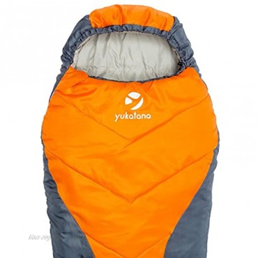 Yukatana Cabrilho Schlafsack Mumienschlafsack Camping-Schlafsack Sleeping Bag Outdoor Jugendliche Kapuze H4-Hohlfaserfüllung 2-lagig bis -5 °C Packbeutel 70 x 180 x 50 cm BxHxT