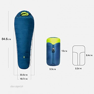 Zenph Mumien Camping Schlafsäcke Komforttemperatur 3-Saison Mumienschlafsack extrem klein & leich
