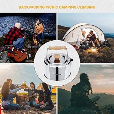 KingCamp Camping Geschirr Set Wasserkessel Teekessel Camping Teekanne Portable Flötenkessel Outdoor 1.2L