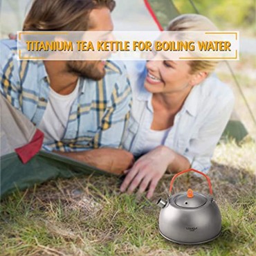 Lixa-da 600ml Titanium Teekessel zum Kochen von Wasser Kaffee Teekanne für Outdoor Camping Wandern Rucksack