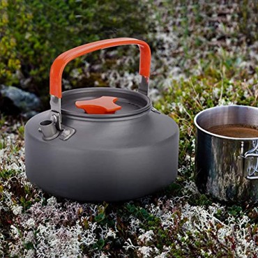 OhhGo Teekanne 1,1 l Aluminium für Camping Wandern Küche schwarzer Griff
