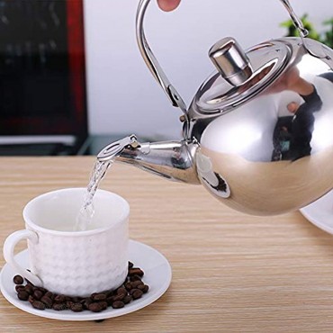 SISHUINIANHUA 1 1,5 2L Edelstahl Teekanne Kaffeekanne Kessel mit Teeblatt Infuser Filter Kaffeemaschine großen Kapazitäts-Kung-Fu-Tee-Set,1.5l