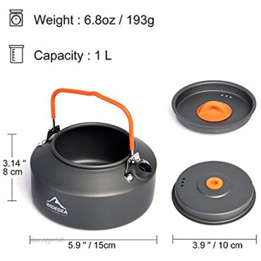 widesea Campingkessel tragbar ultraleicht Aluminium-Teekanne für Rucksackreisen Wandern Camping und Picknick 1 l