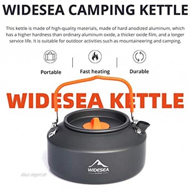 widesea Campingkessel tragbar ultraleicht Aluminium-Teekanne für Rucksackreisen Wandern Camping und Picknick 1 l