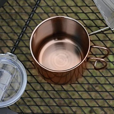 XIN NA RUI Camping Wasserkocher 400ml Anti-Branding Edelstahl Wasserflasche Doppelschicht Kampierkessel mit Deckel Outdoor Wild Water Cup Color : Gold Size : 9x8.7 cm