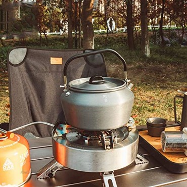 YCDJCS Camping große Teekanne im Freien Wasserkocher 1.2L Große Kapazität Camping Teekanne Tragbare Anti-Branding-Griff für Picknickfischen Kaffee- & Teekannen Color : Gray Size : 17.6 * 11.2 cm