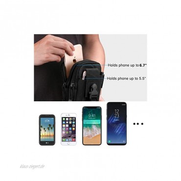 MoKo Taktische Hüfttaschen Molle Tasche Mehrzweck Universal Outdoor Reißverschluss EDC Pouch Handy Armee Camo iPhone XS Max XR XS X 8 Plus Samsung Galaxy S9+ S9