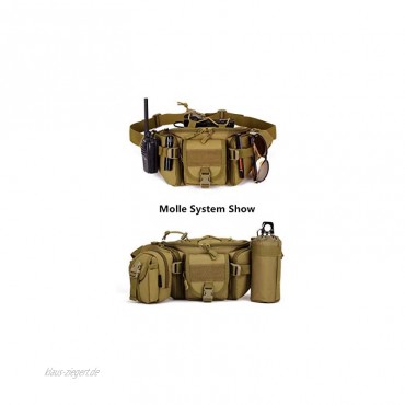 Yakmoo Große Hüfttasche Taktischer Militärstil Bauchtasche Wasserdicht Molle System Gürteltasche von Multifunktion für Outdoors