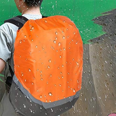 JTENG 2 Stück Orange Regenschutz für Rucksäcke，wasserdichte Regenhülle ausgestattet mit reflektierendem Materia， für Camping Wandern Backpack Schulranzen