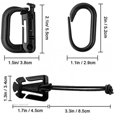30-teiliges MOLLE-Rucksack-Zubehör-Set Molle-Befestigungsset mit D-Ring-Grimlock-Verriegelungshaken Gurtband elastische Saiten O-Ring-Hänge-Schnalle für MOLLE-Rucksack taktische Westengürtel