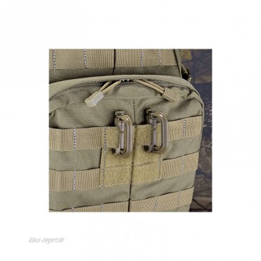 BOOSTEADY 10 Stück vielseitig verwendbar D-Ring Karabiner Grimloc Locking für Molle Gurtband mit Rucksäcke und Taschen