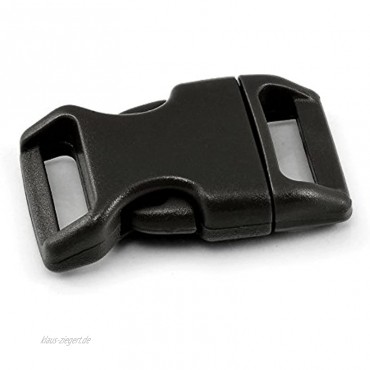 Ganzoo klick-Verschluss aus Kunststoff im 10er Set 1 Klippverschluss Steckschließer Steckverschluss für Paracord-Armbänder Hunde-Halsbänder Rucksack Farbe: schwarz